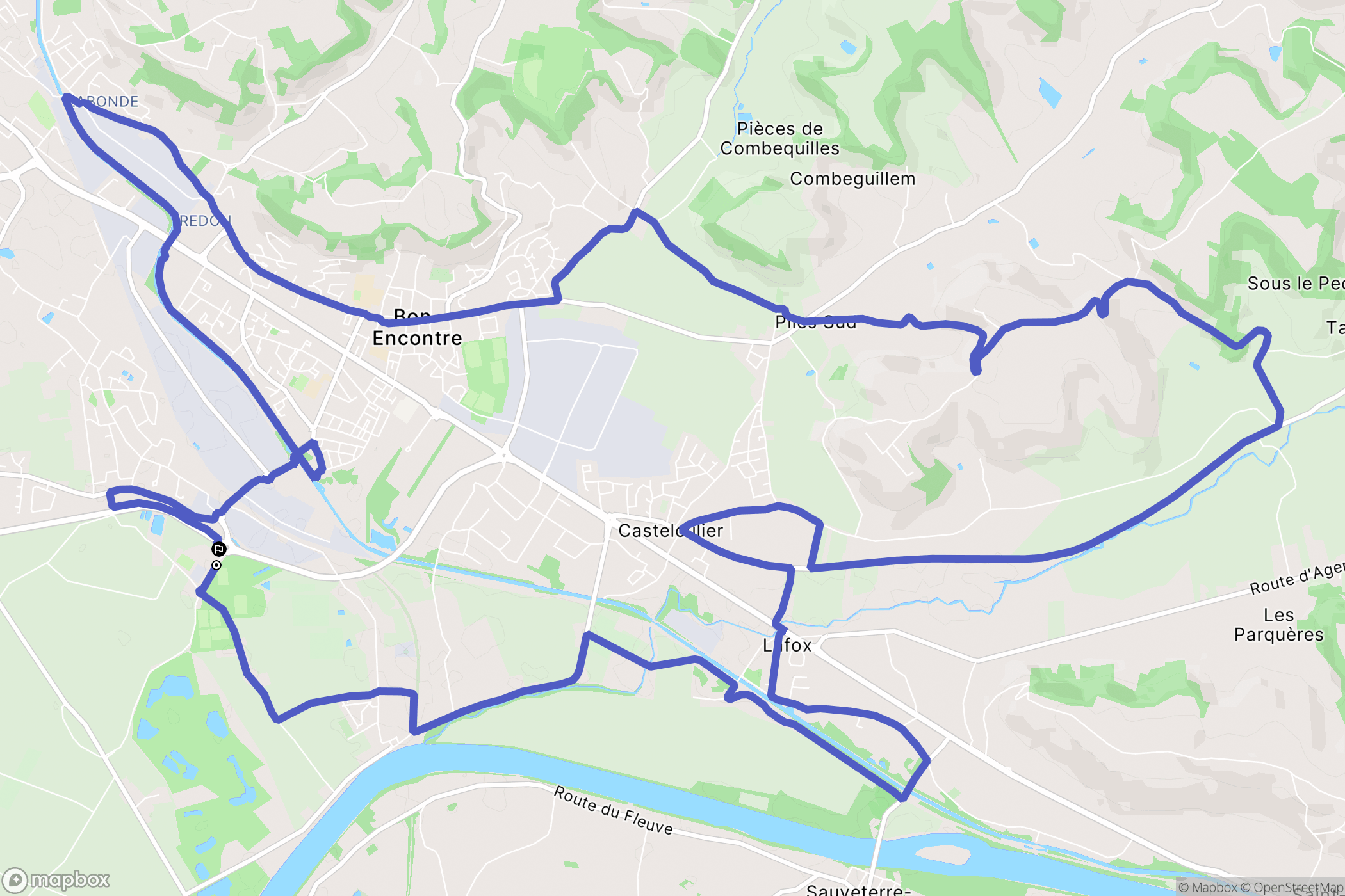Boé : carte du parcours de randonnée - France