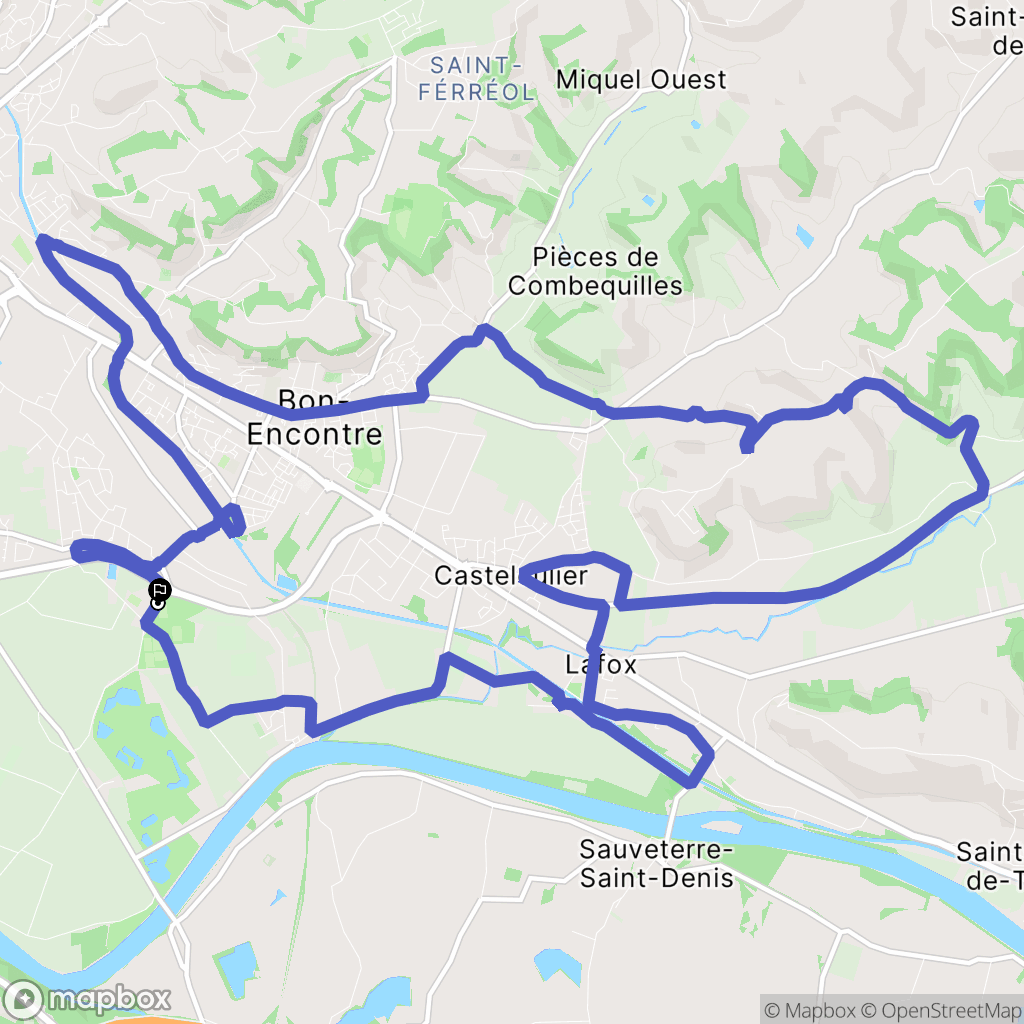 Boé : carte du parcours de randonnée - France