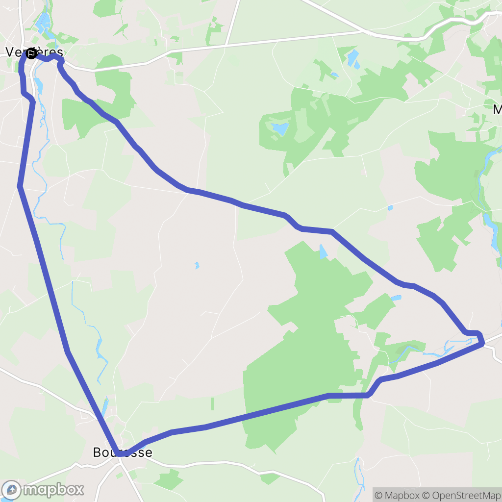 Verrières : carte du parcours de randonnée - France