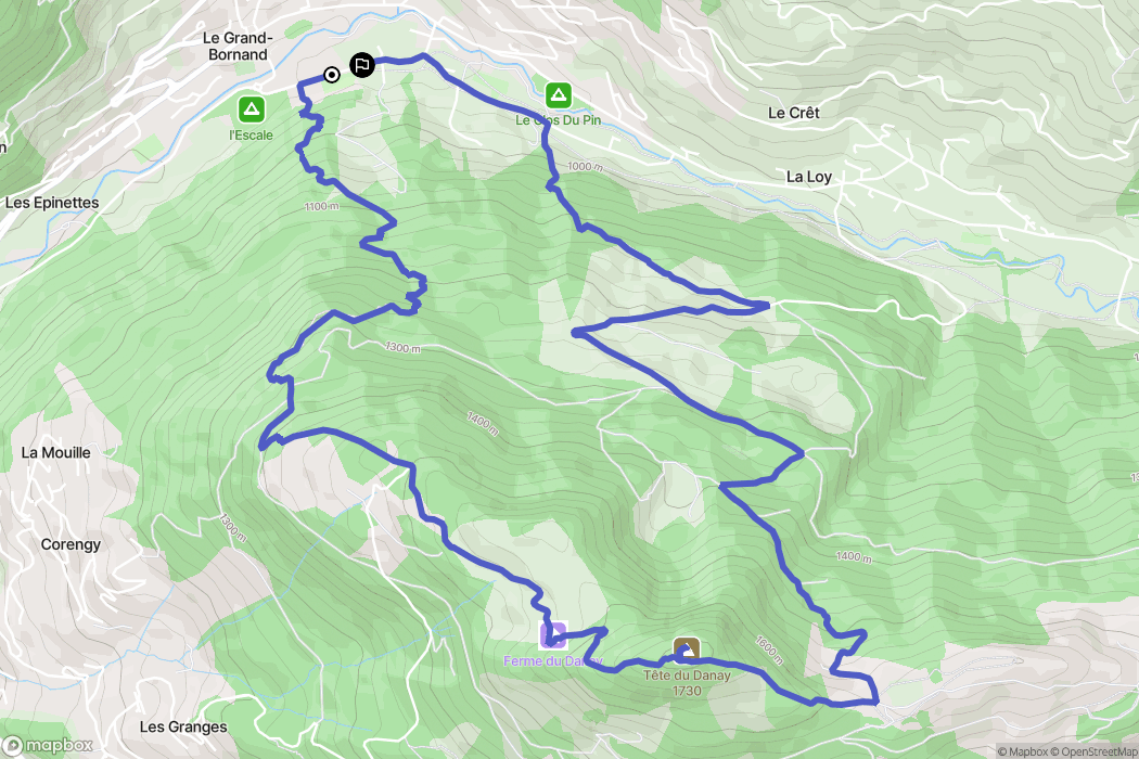 Le Grand-Bornand : carte du parcours de randonnée - France