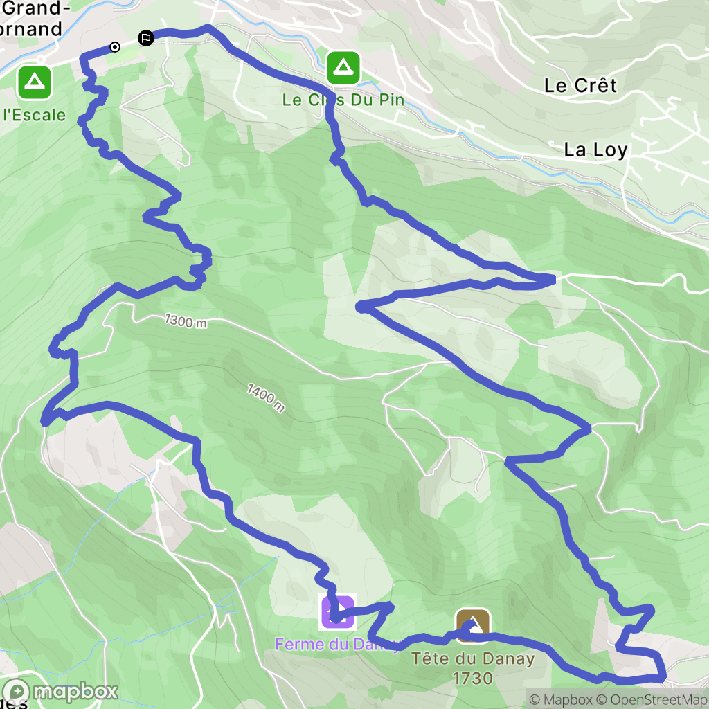 Le Grand-Bornand : carte du parcours de randonnée - France