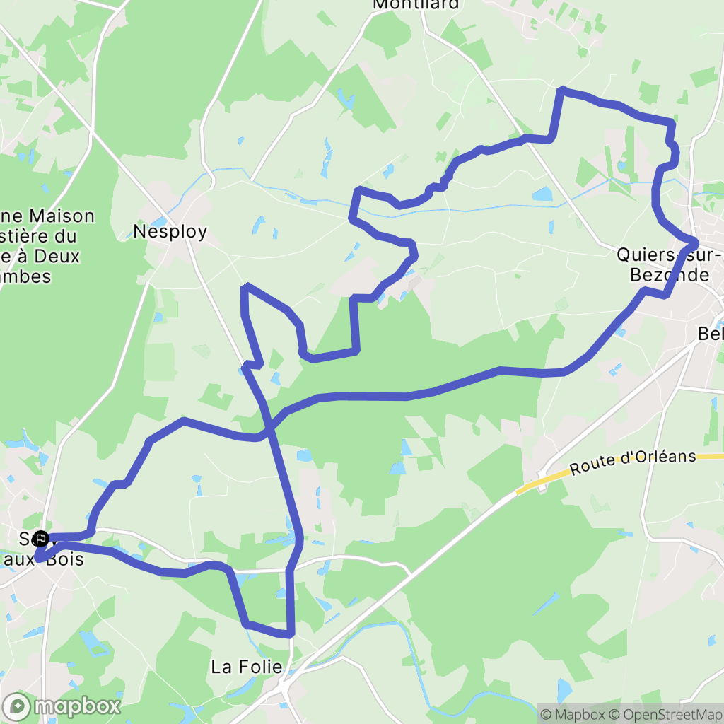 Sury-aux-Bois : carte du parcours de randonnée - France
