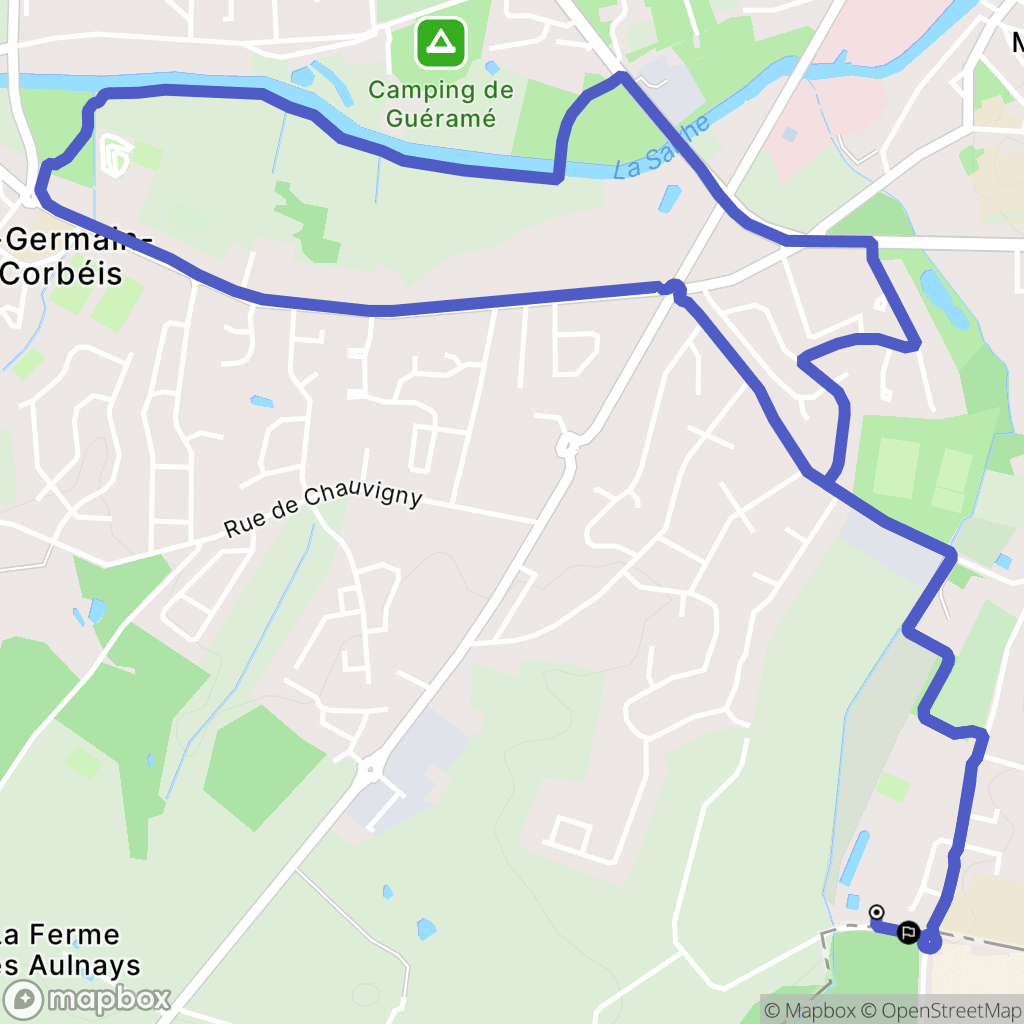 Alençon : carte du parcours de randonnée - France
