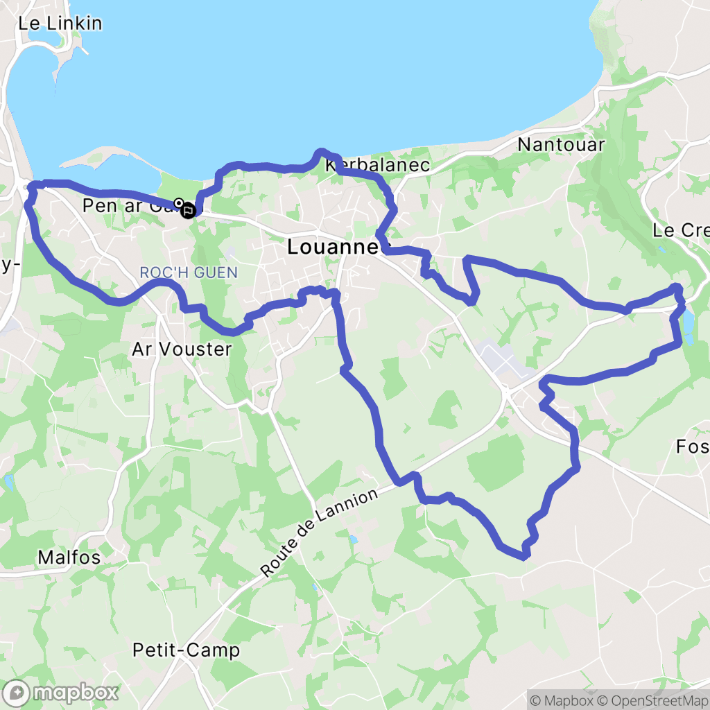 Louannec : carte du parcours de randonnée - France