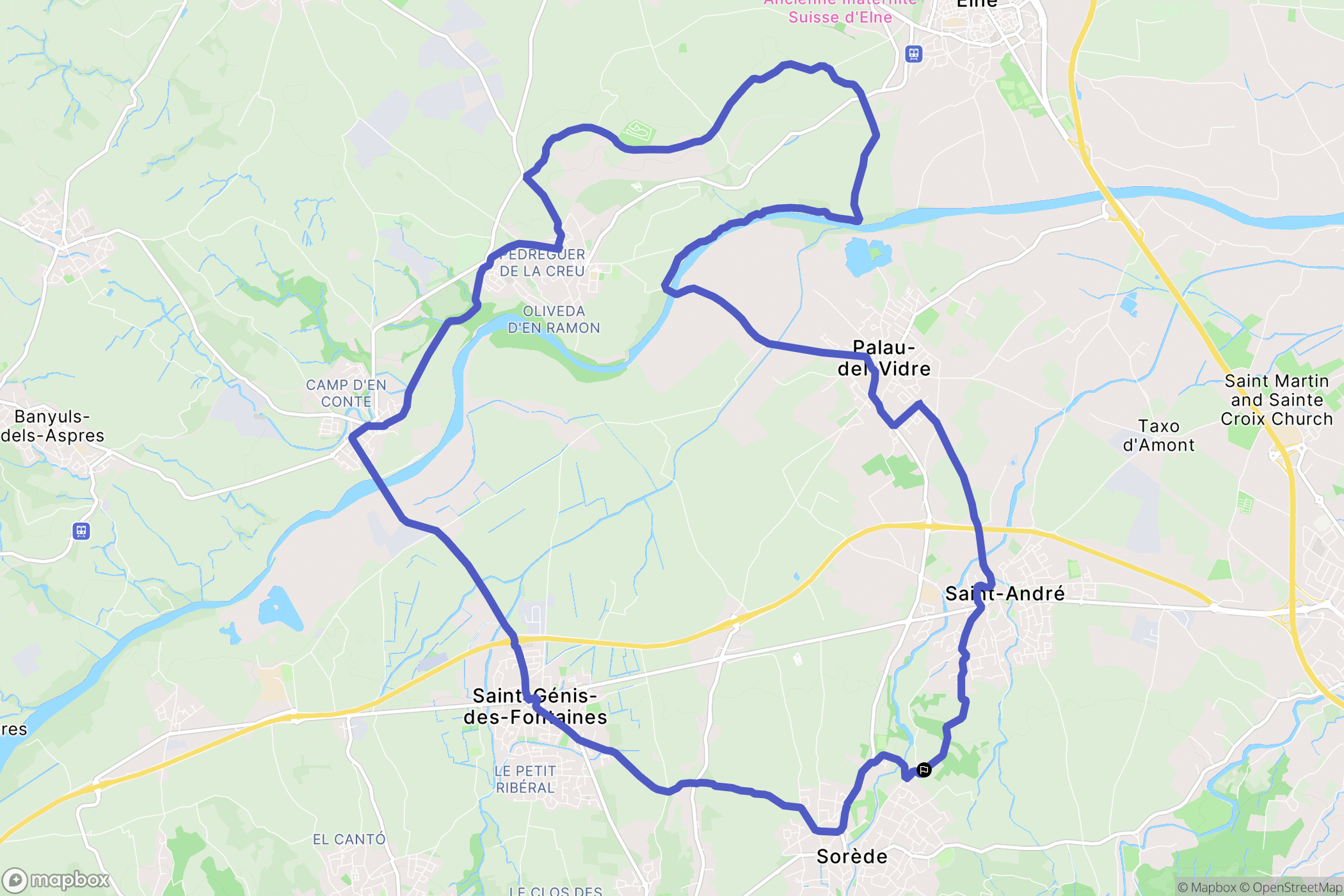 Sorède : carte du parcours de randonnée - France
