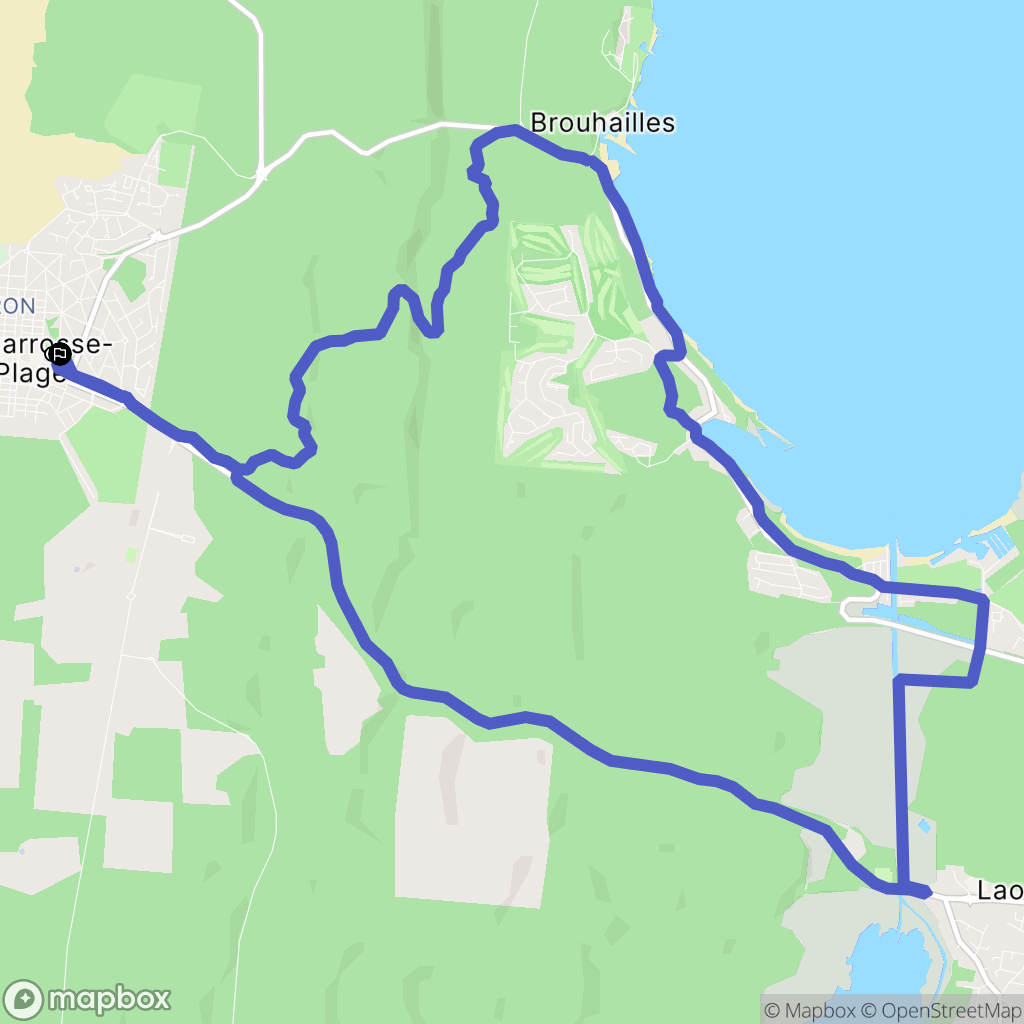 Biscarrosse : carte du parcours de randonnée - France