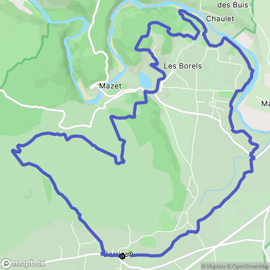 Berrias-et-Casteljau : carte du parcours de randonnée - France