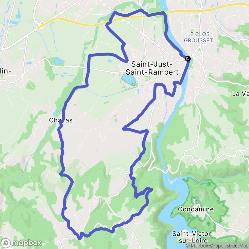 Saint-Just-Saint-Rambert : carte du parcours de randonnée - France