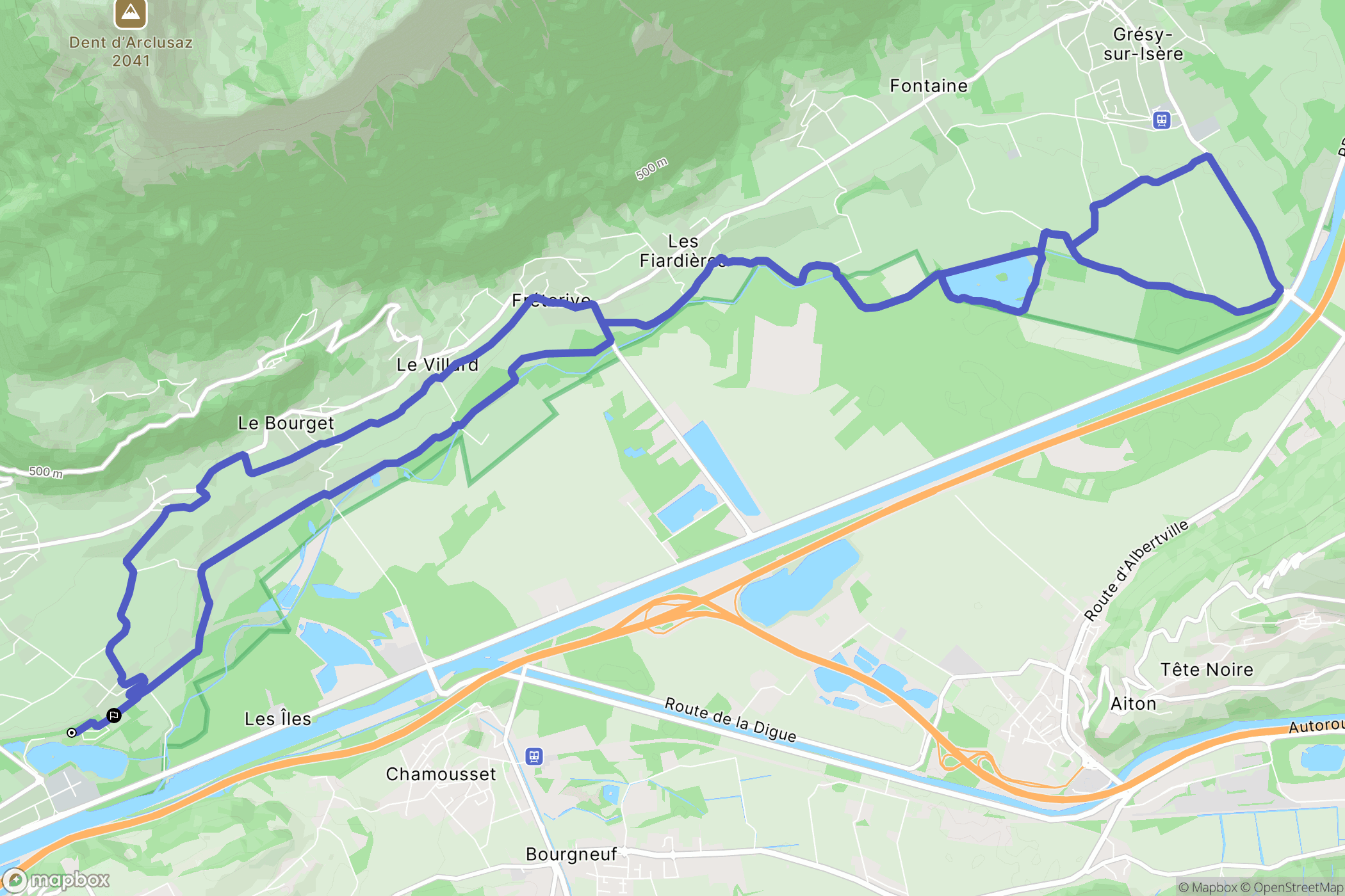 Saint-Pierre-d'Albigny : carte du parcours de randonnée - France
