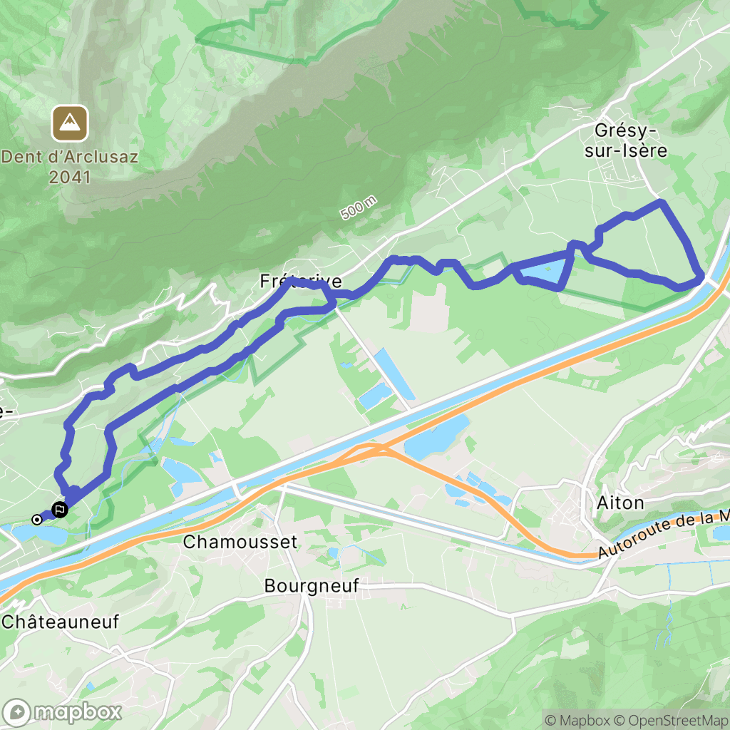 Saint-Pierre-d'Albigny : carte du parcours de randonnée - France