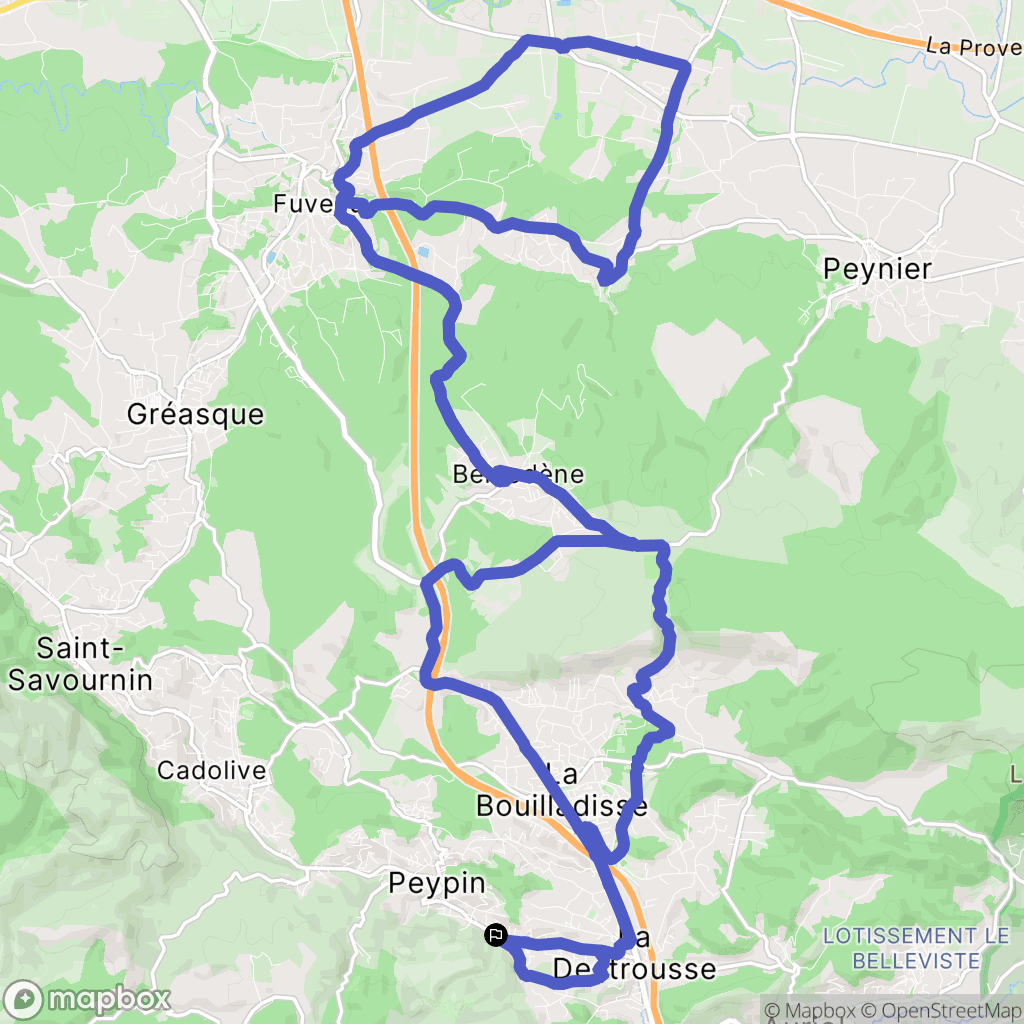 Peypin : carte du parcours de randonnée - France
