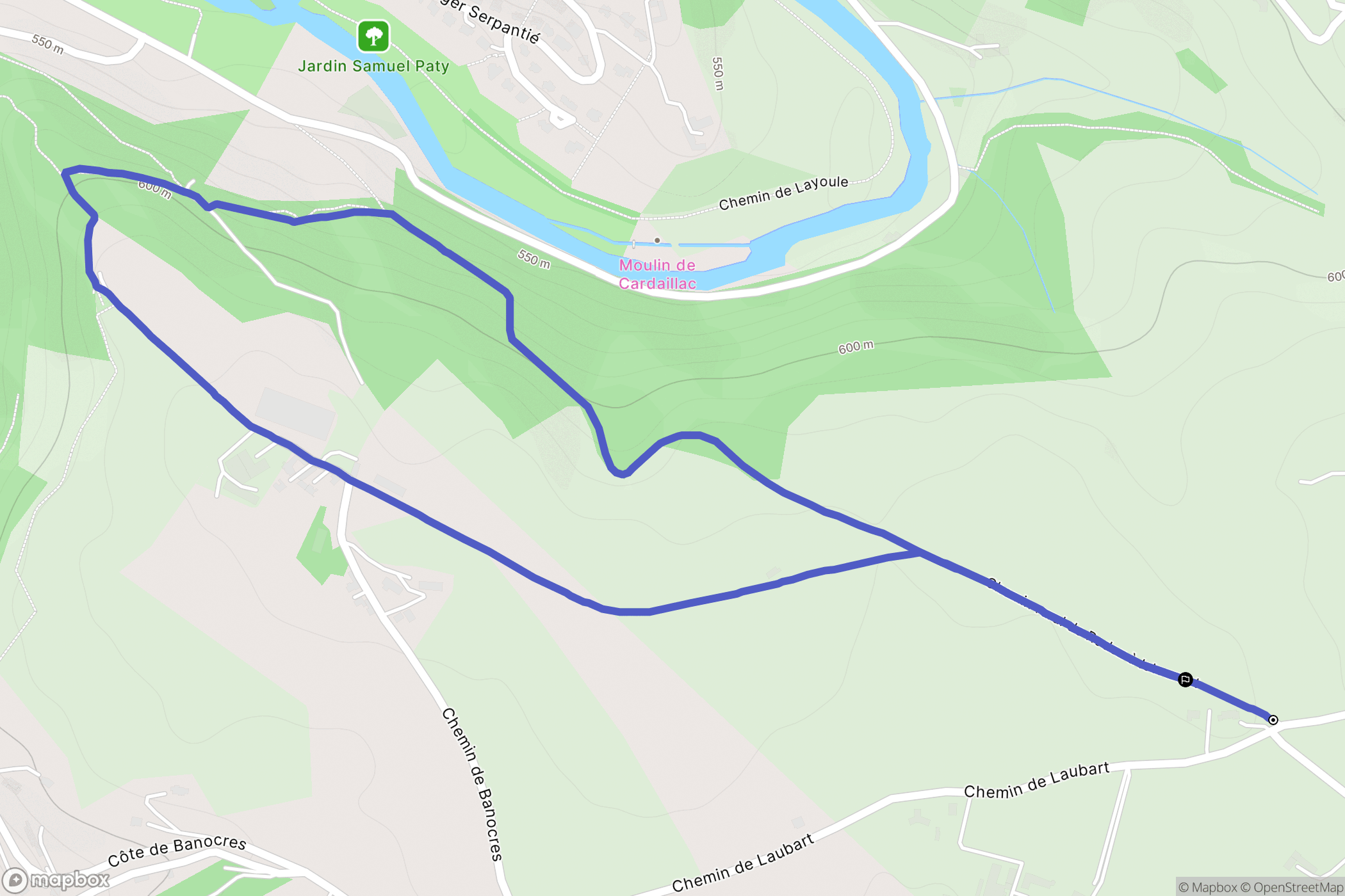 Sainte-Radegonde : carte du parcours de randonnée - France