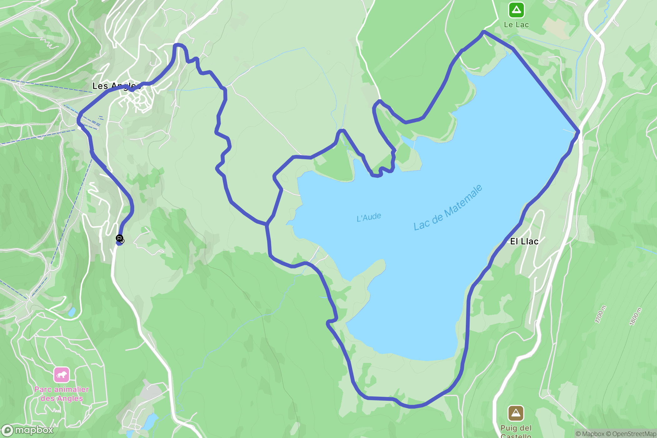 Les Angles : carte du parcours de randonnée - France