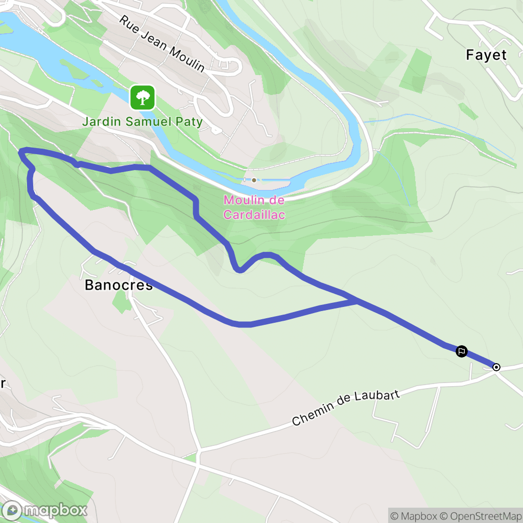Sainte-Radegonde : carte du parcours de randonnée - France