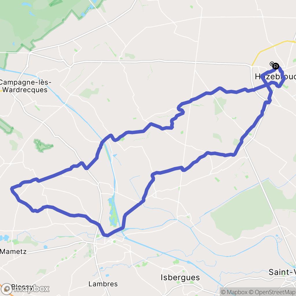 Hazebrouck : carte du parcours de randonnée - France