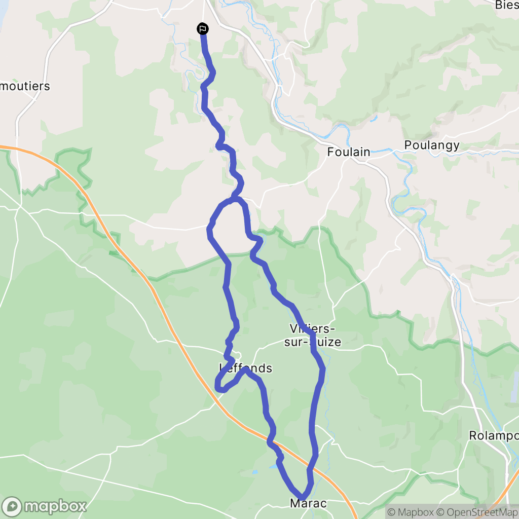 Chaumont : carte du parcours de randonnée - France