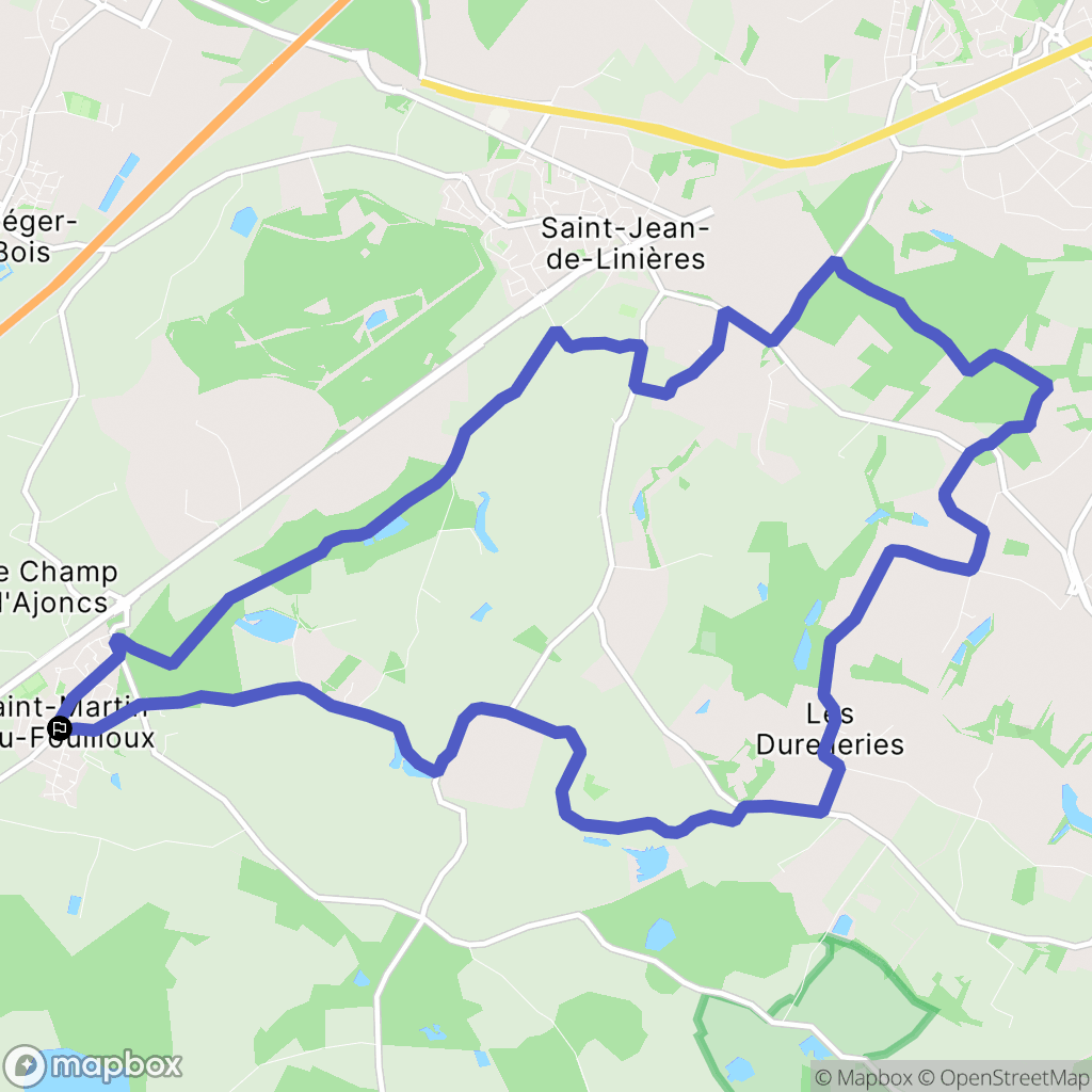 Saint-Martin-du-Fouilloux : carte du parcours de randonnée - France