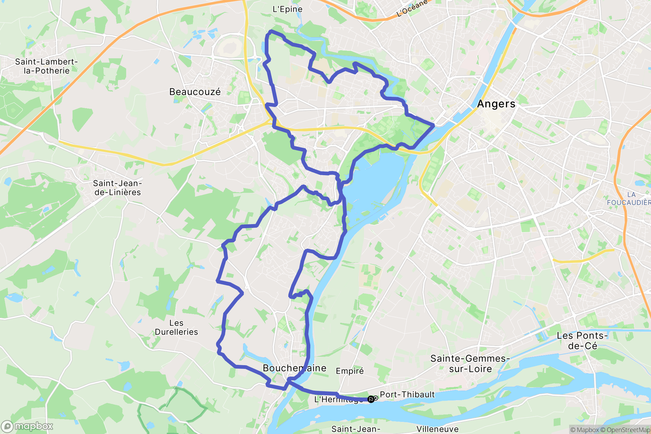 Sainte-Gemmes-sur-Loire : carte du parcours de randonnée - France