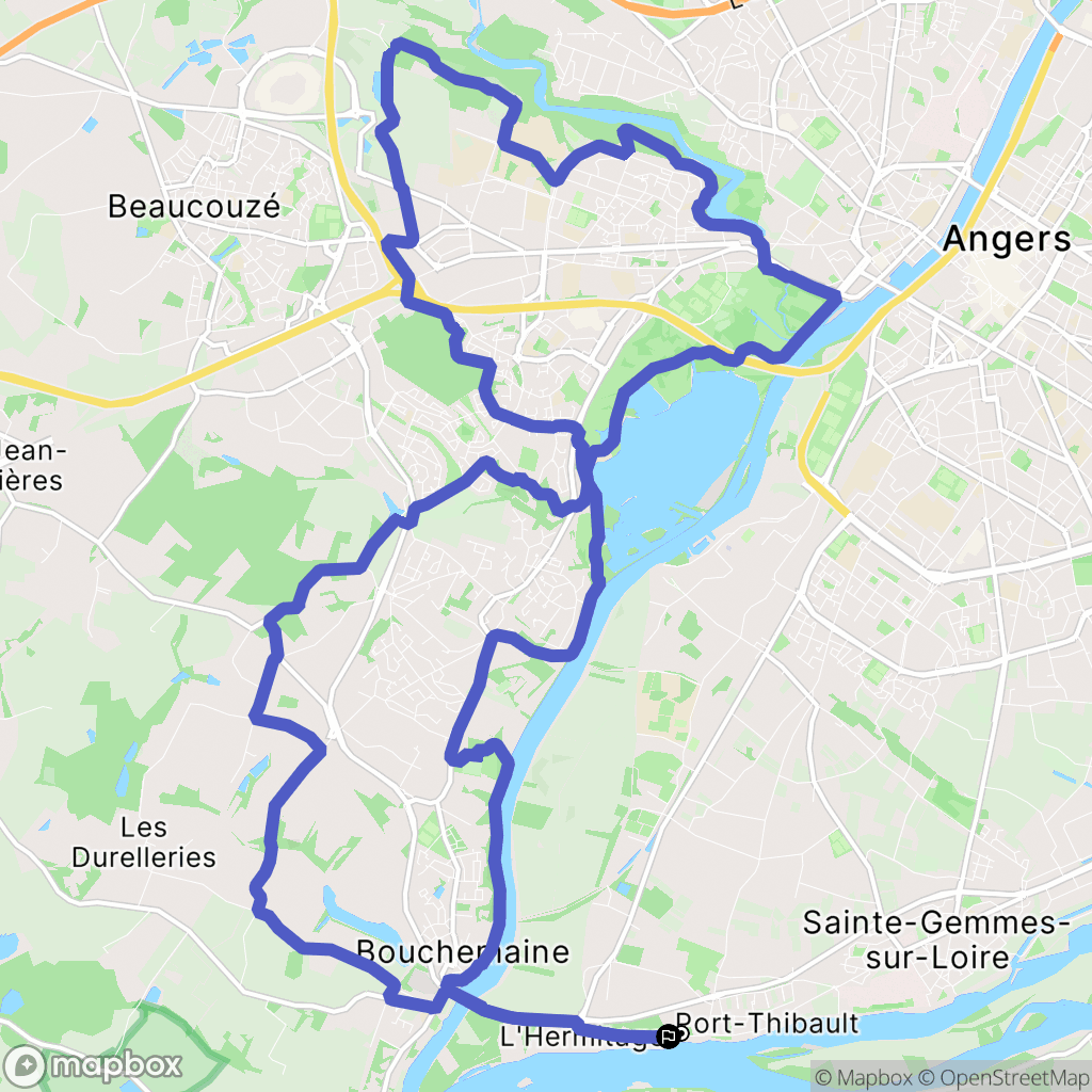 Sainte-Gemmes-sur-Loire : carte du parcours de randonnée - France