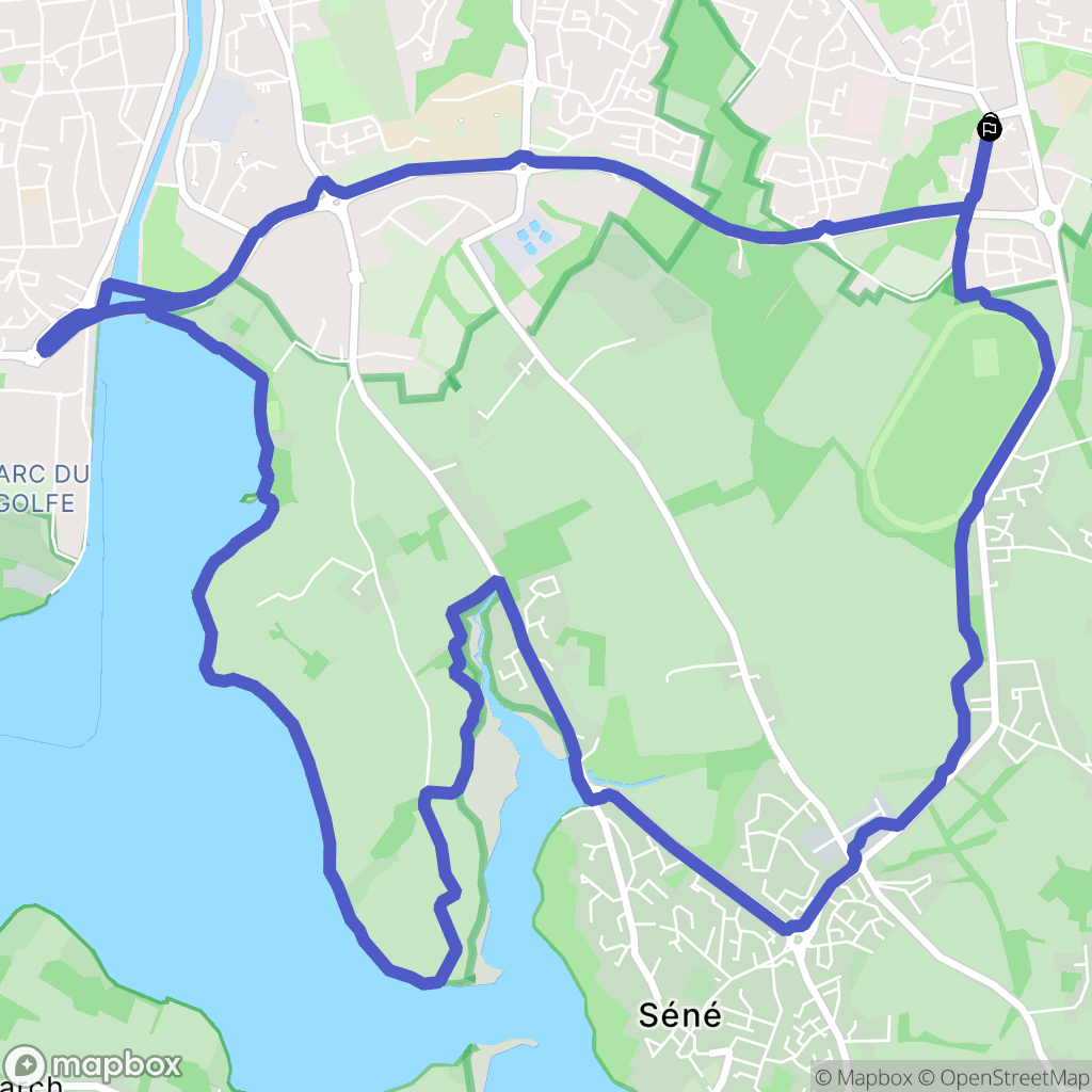 Séné : carte du parcours de randonnée - France