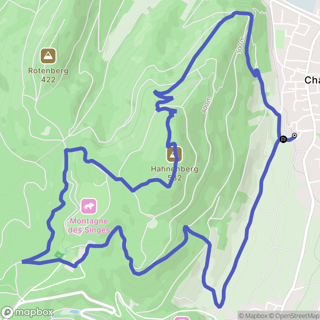 Châtenois : carte du parcours de randonnée - France