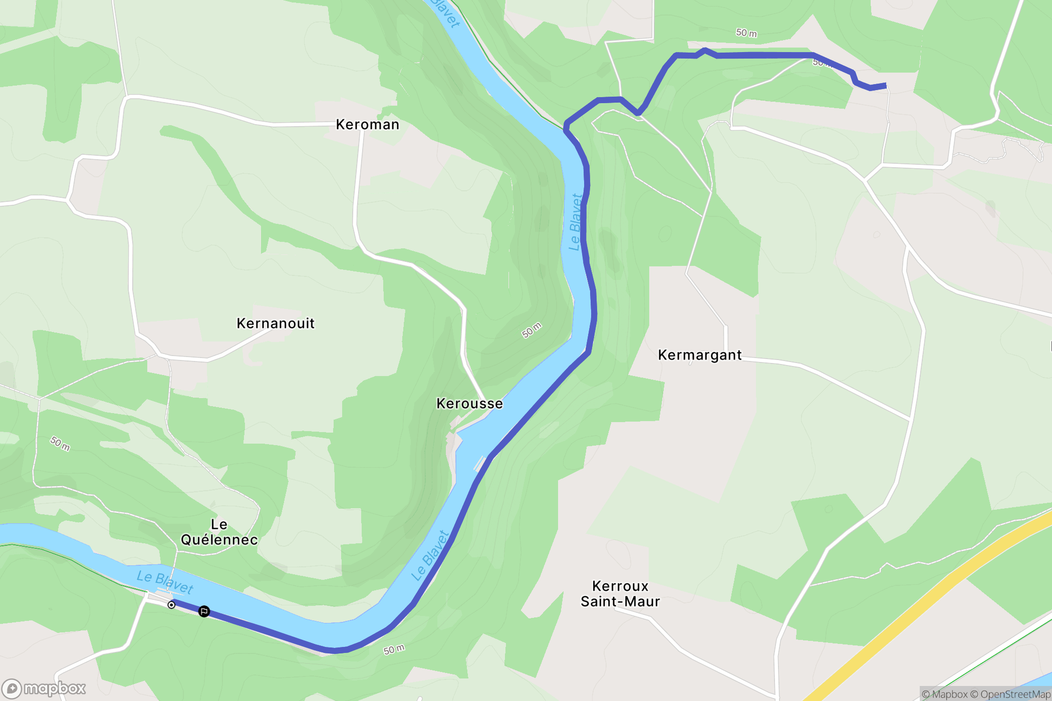 Languidic : carte du parcours de randonnée - France