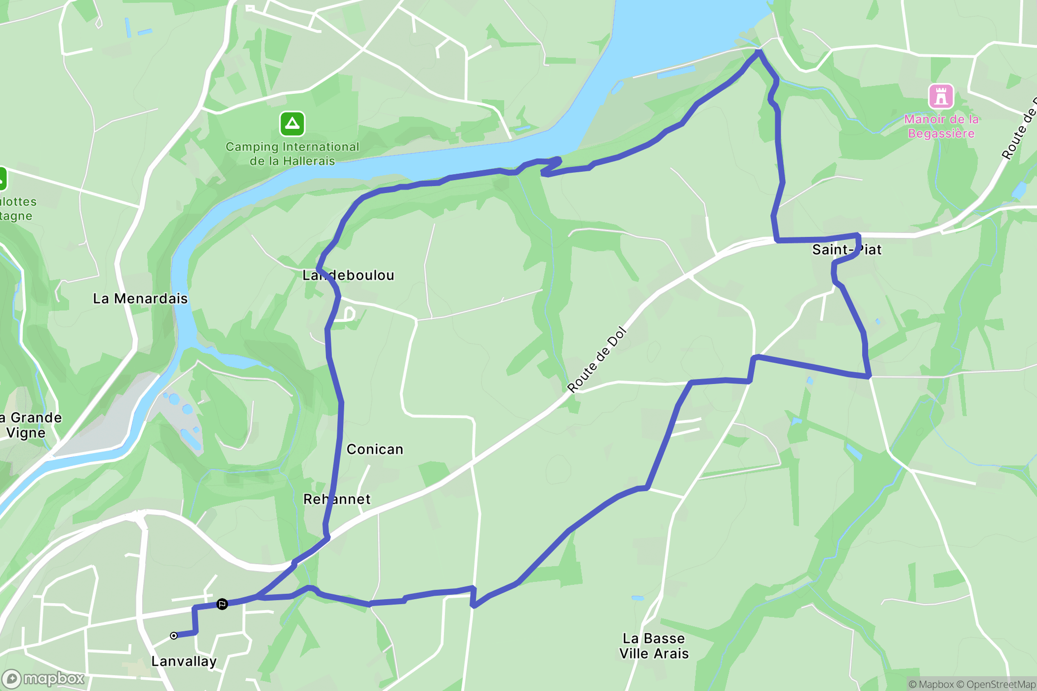 Lanvallay : carte du parcours de randonnée - France