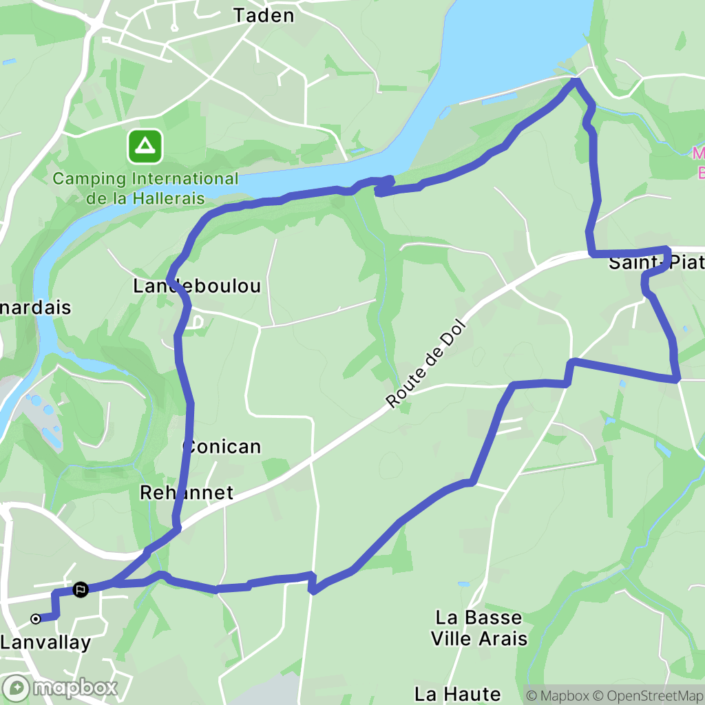 Lanvallay : carte du parcours de randonnée - France