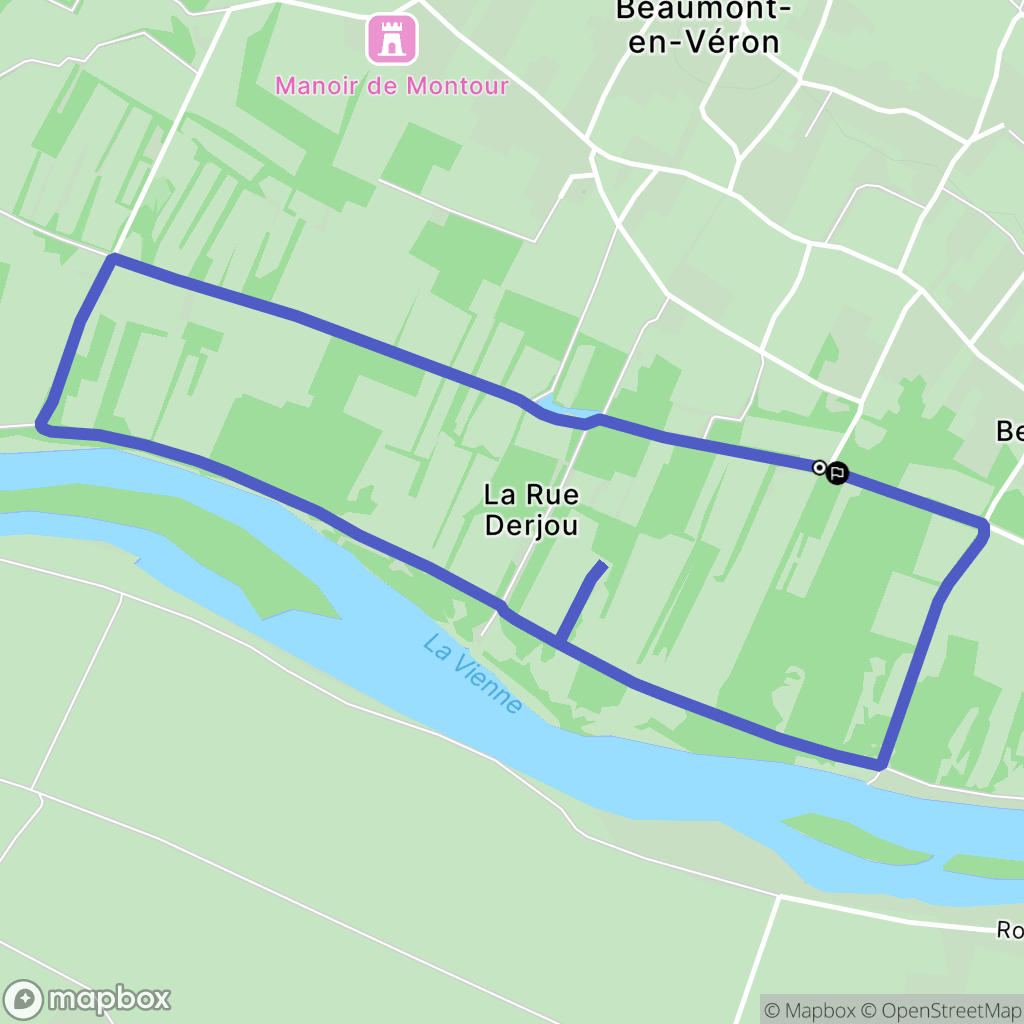 Beaumont-en-Véron : carte du parcours de randonnée - France