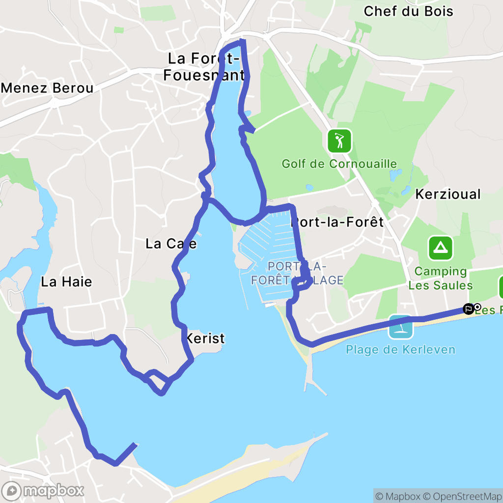 La Forêt-Fouesnant : carte du parcours de randonnée - France