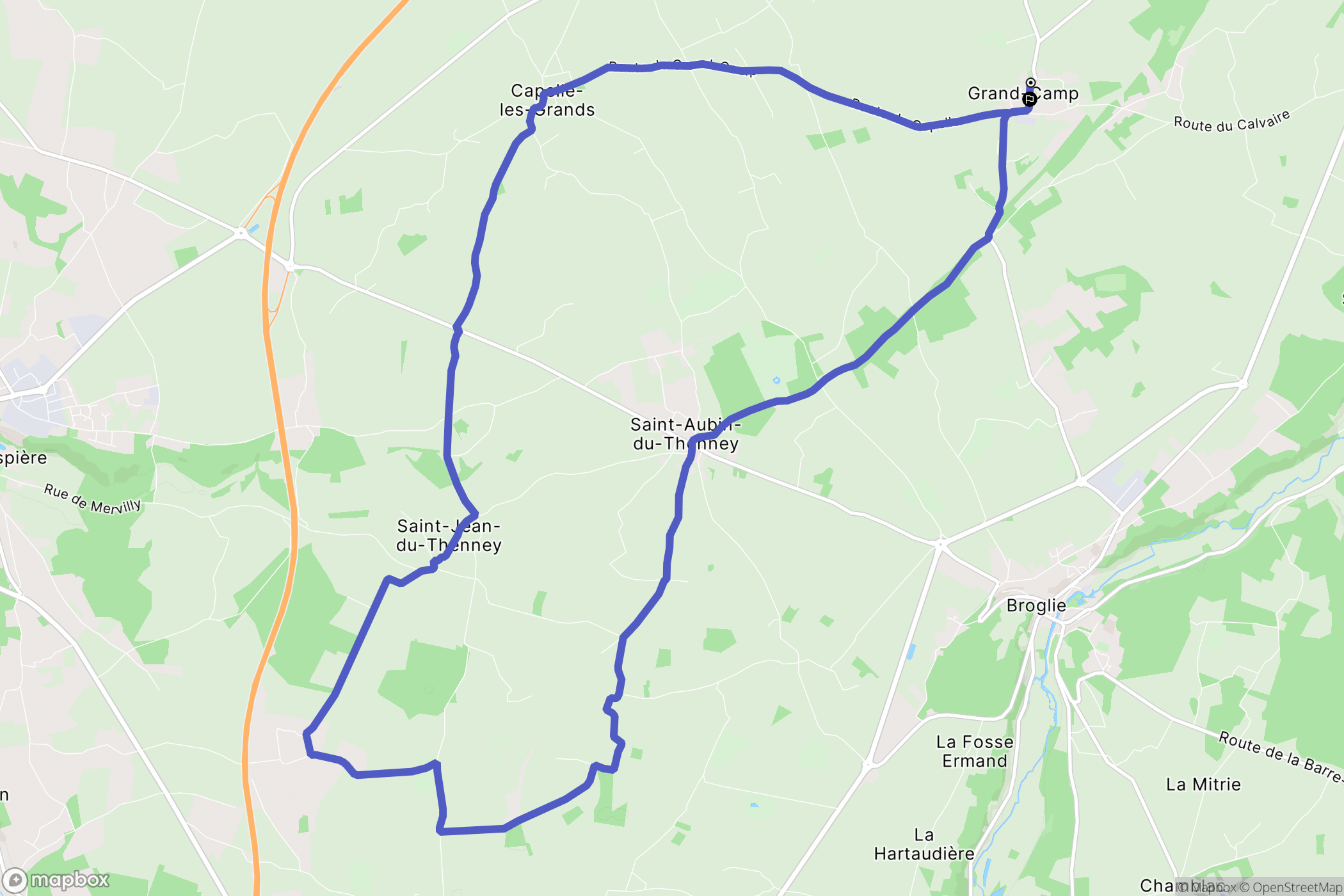 Grand-Camp : carte du parcours de randonnée - France