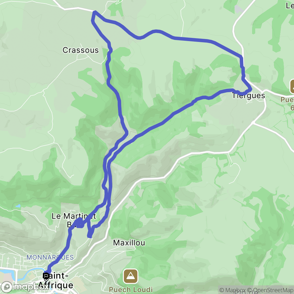 Saint-Affrique : carte du parcours de randonnée - France