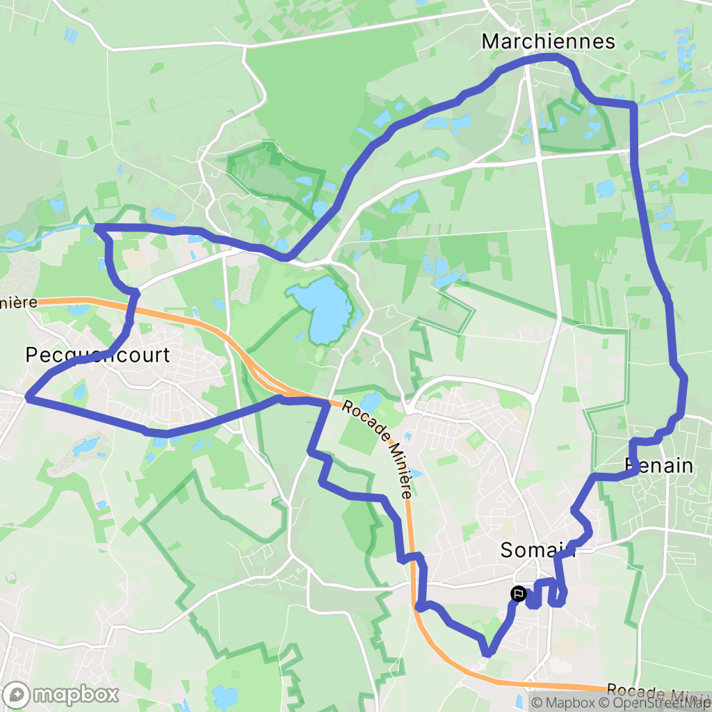 Somain : carte du parcours de randonnée - France