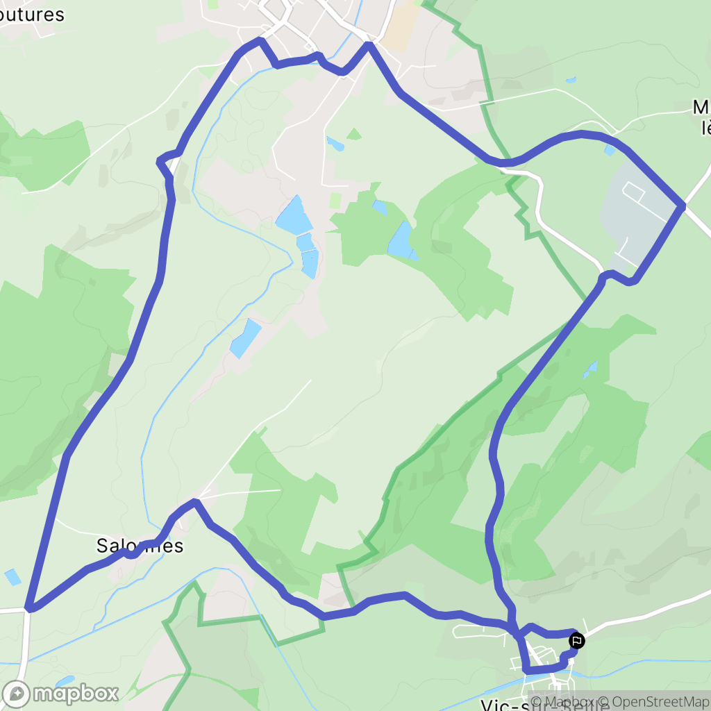 Vic-sur-Seille : carte du parcours de randonnée - France