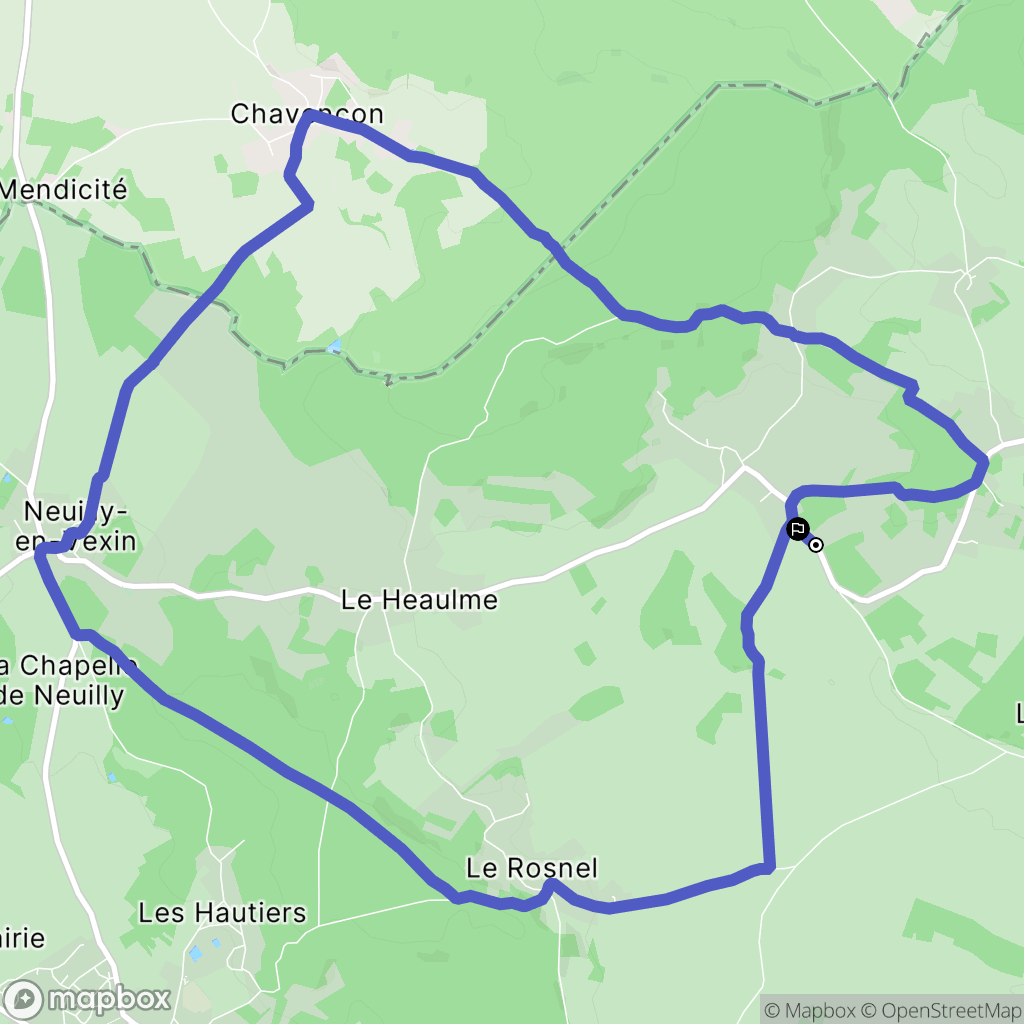 Haravilliers : carte du parcours de randonnée - France