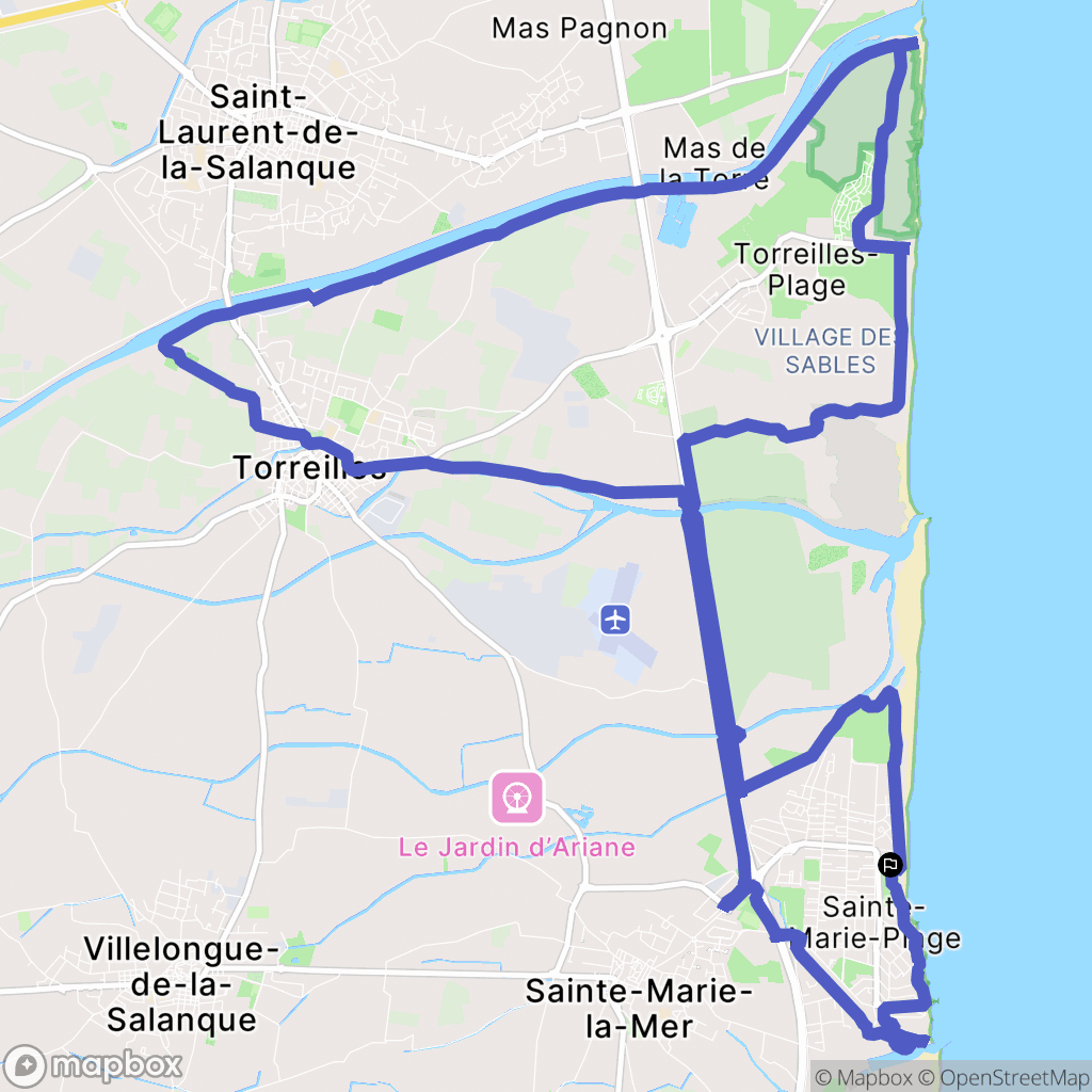 Sainte-Marie-la-Mer : carte du parcours de randonnée - France