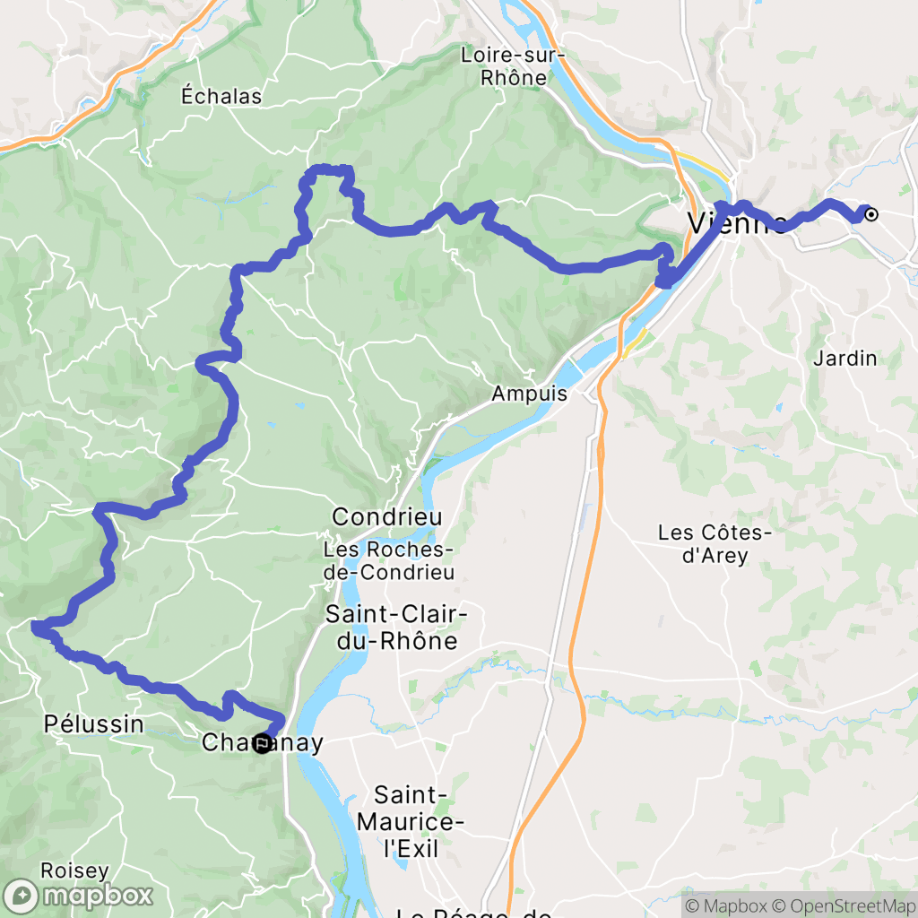 Pont-Évêque : carte du parcours de randonnée - France