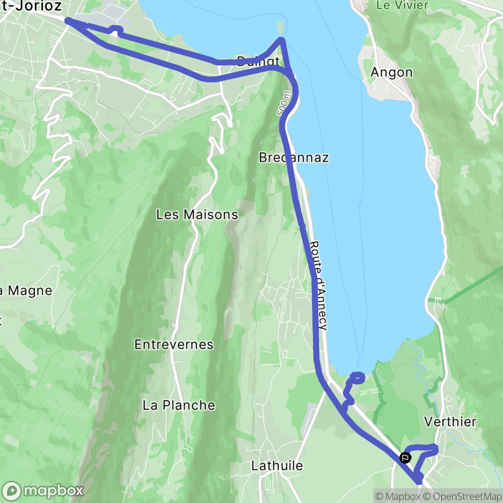 Doussard : carte du parcours de randonnée - France
