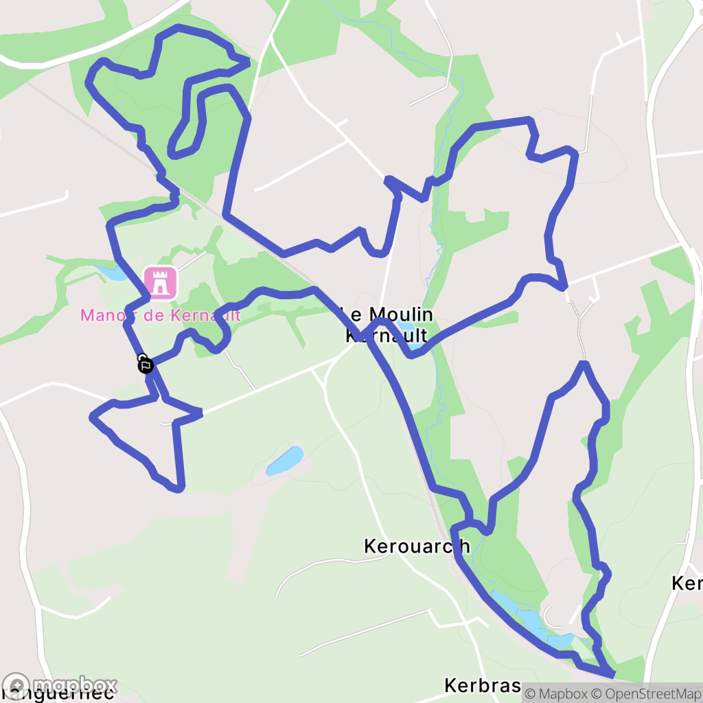 Mellac : carte du parcours de randonnée - France