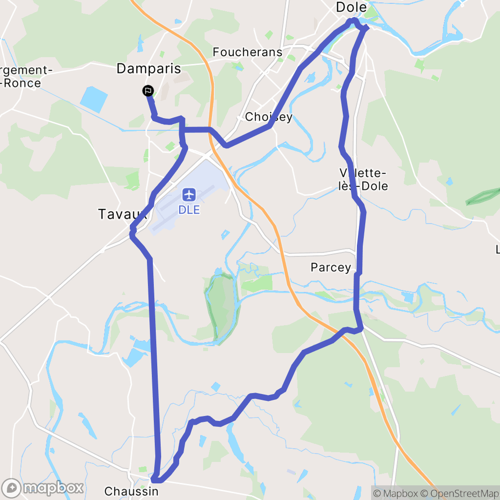 Damparis : carte du parcours de randonnée - France