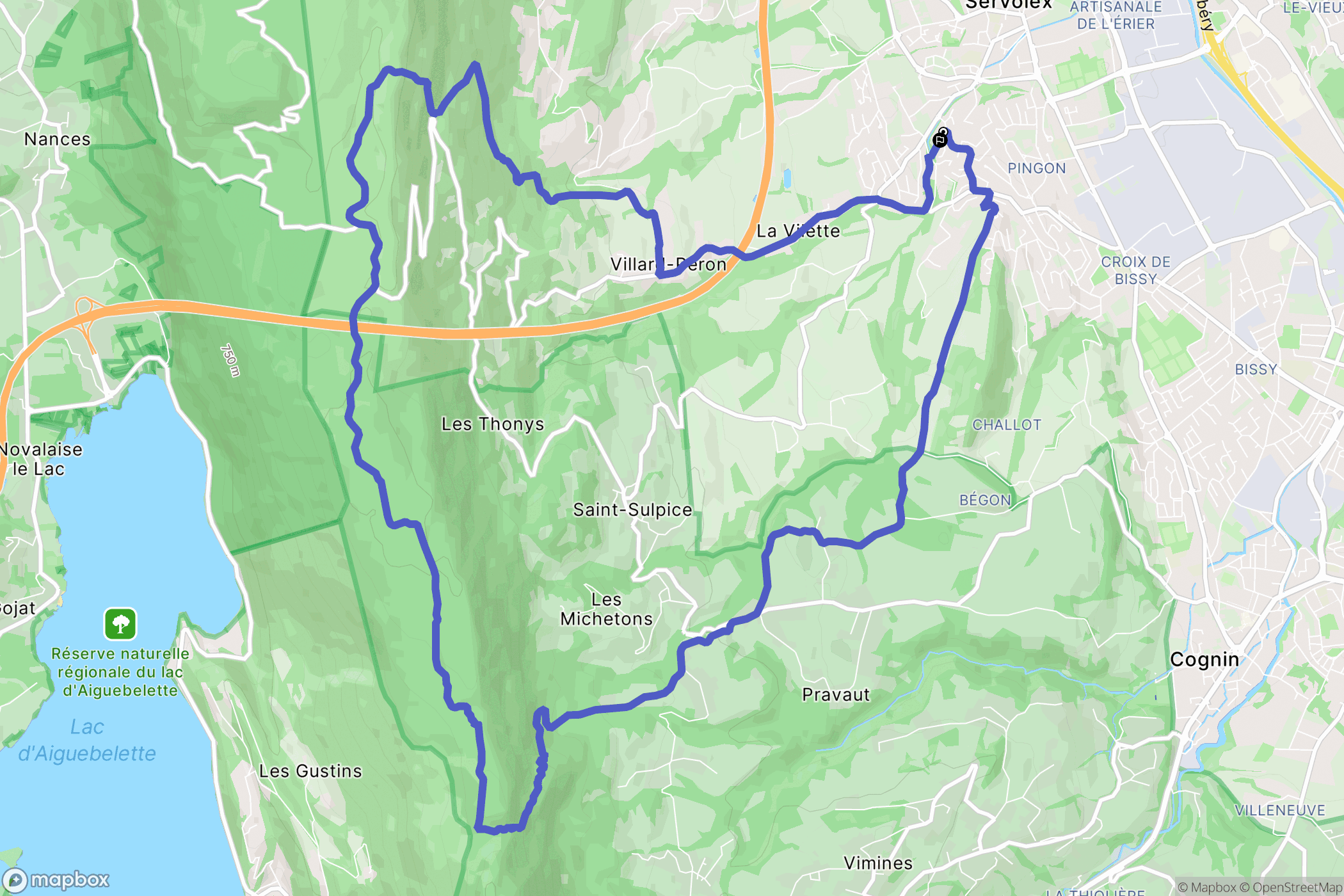 La Motte-Servolex : carte du parcours de randonnée - France