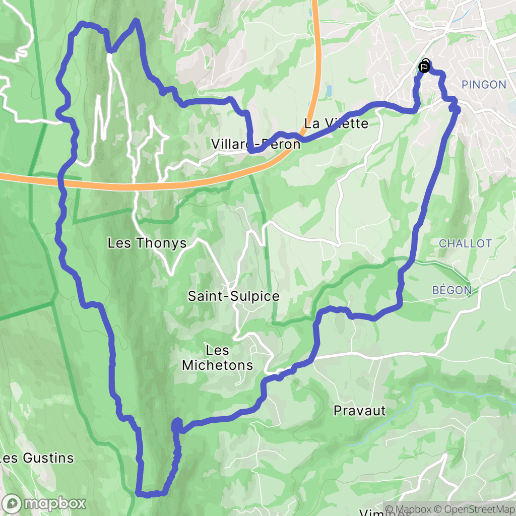 La Motte-Servolex : carte du parcours de randonnée - France