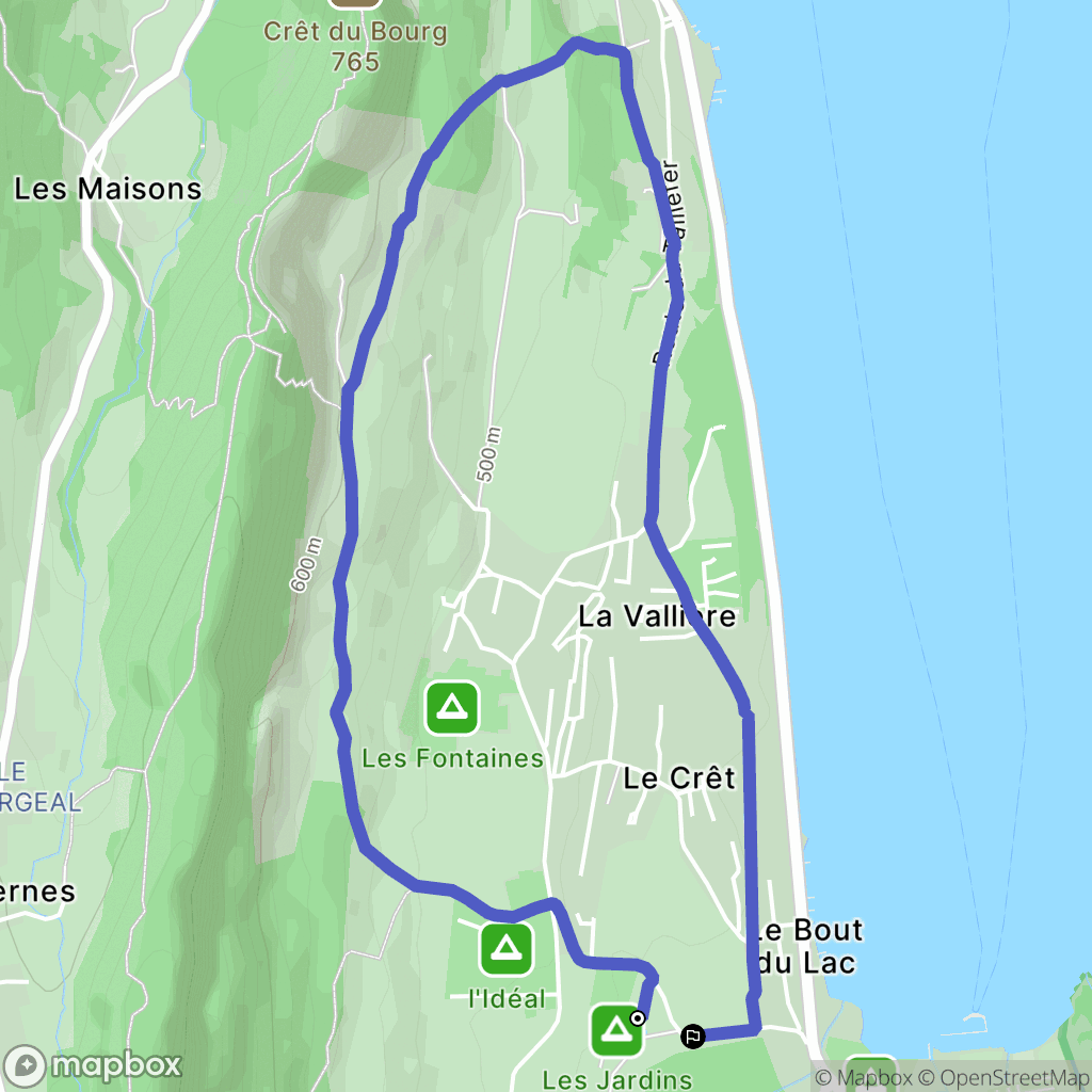 Lathuile : carte du parcours de randonnée - France