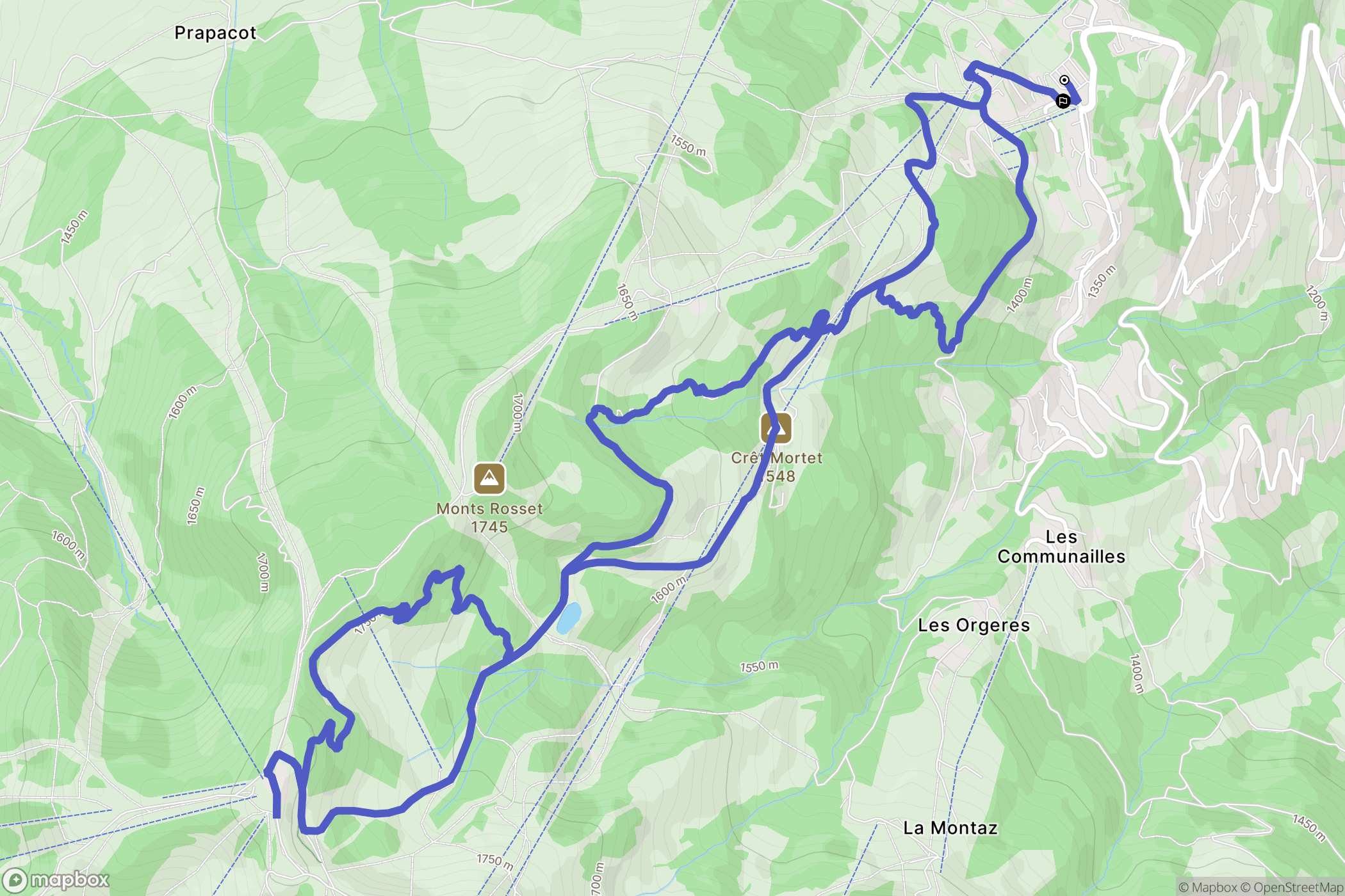 Saint-Gervais-les-Bains : carte du parcours de randonnée - France