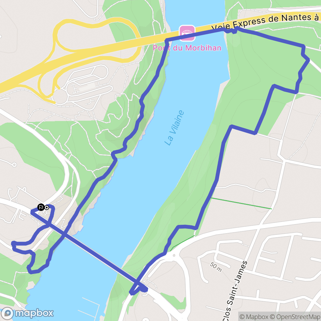 Marzan : carte du parcours de randonnée - France