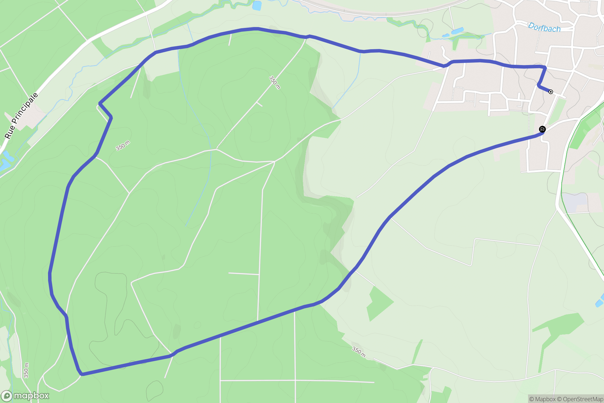 Carspach : carte du parcours de randonnée - France