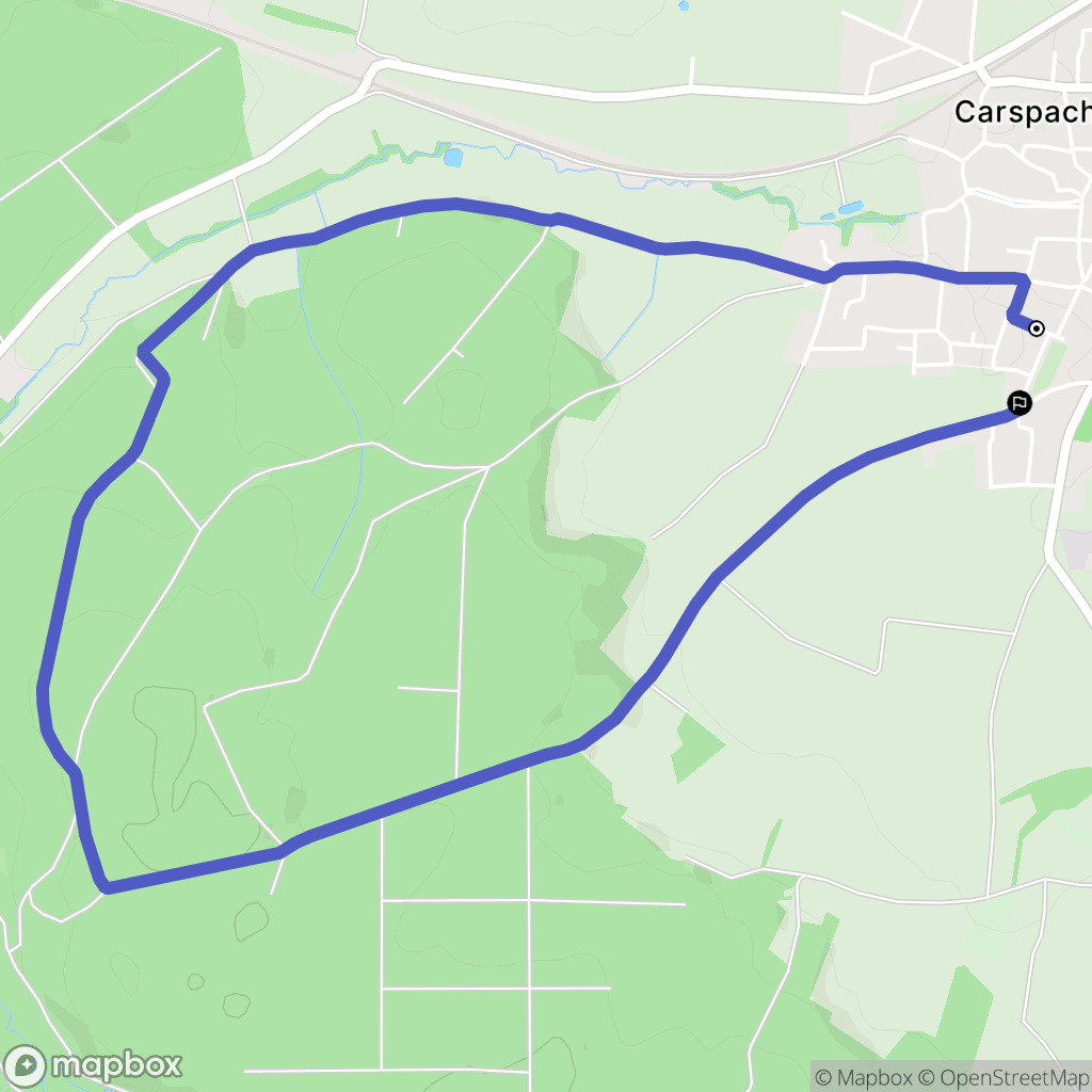 Carspach : carte du parcours de randonnée - France