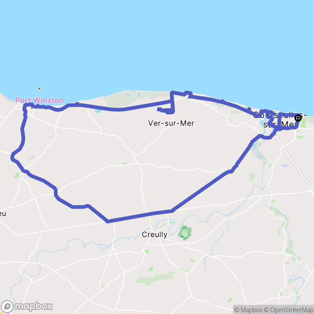 Courseulles-sur-Mer : carte du parcours de randonnée - France