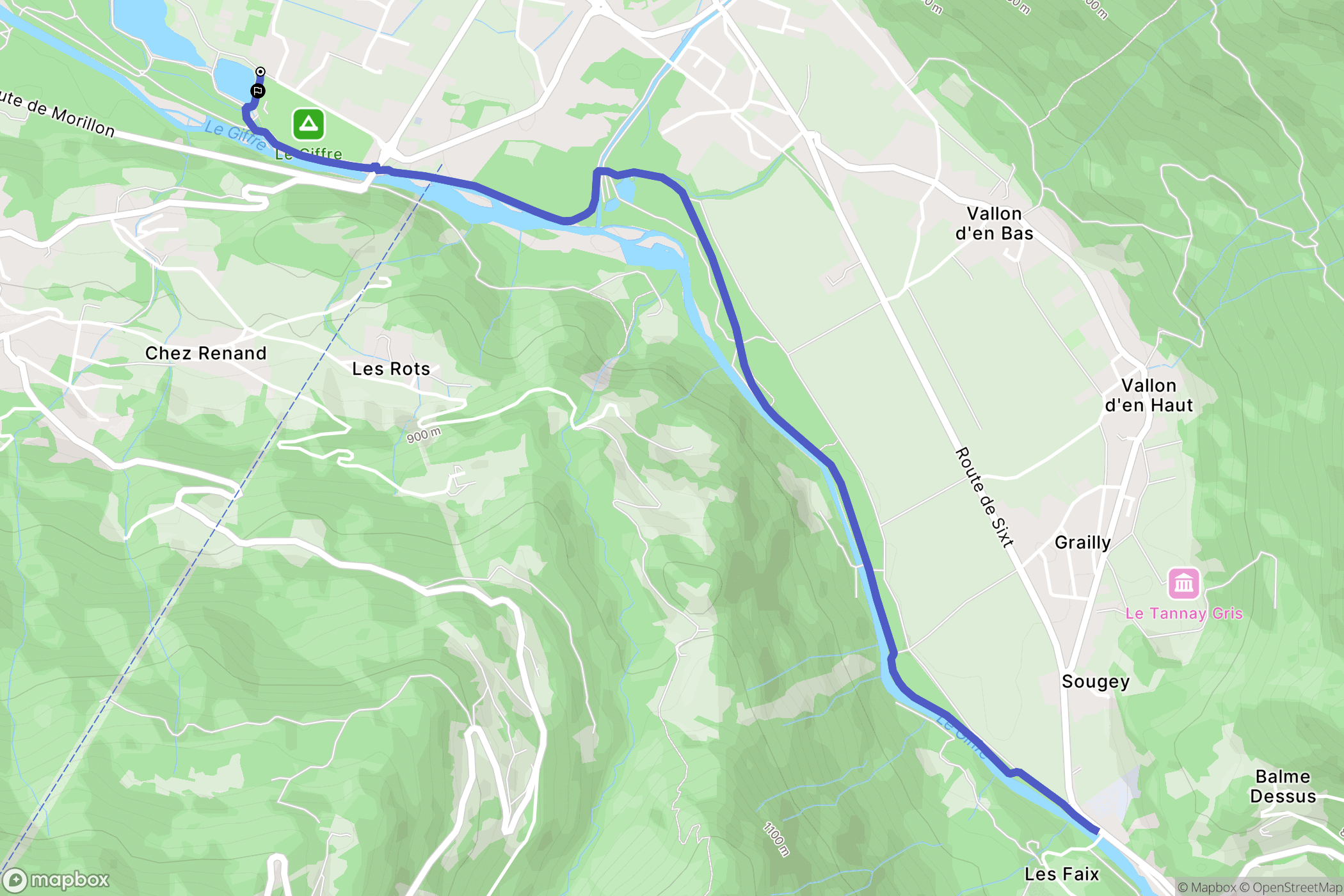 Samoëns : carte du parcours de randonnée - France
