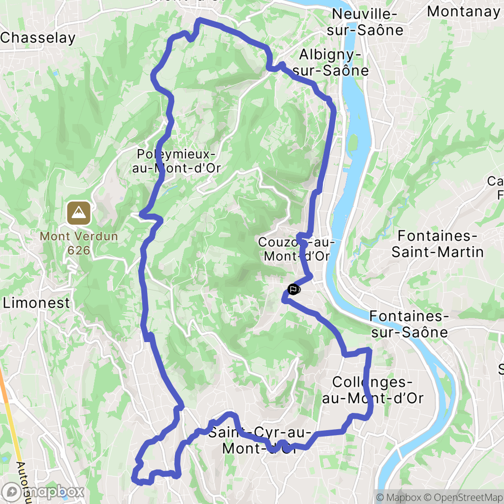 Saint-Romain-au-Mont-d'Or : carte du parcours de randonnée - France